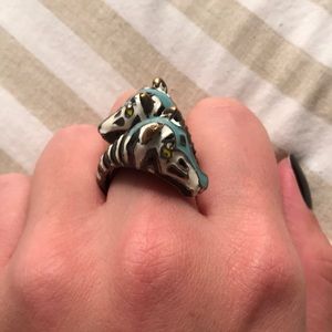 Adjustable Double Zebra Ring